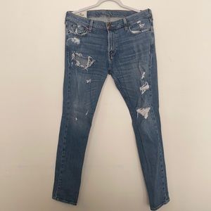 Men’s Hollister Ripped Blue Straight Jeans